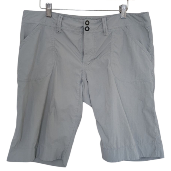 Arc'teryx Parapet Long Shorts Women 12 Light Grey Mid Rise Quick Dry Active Hike - Picture 2 of 12